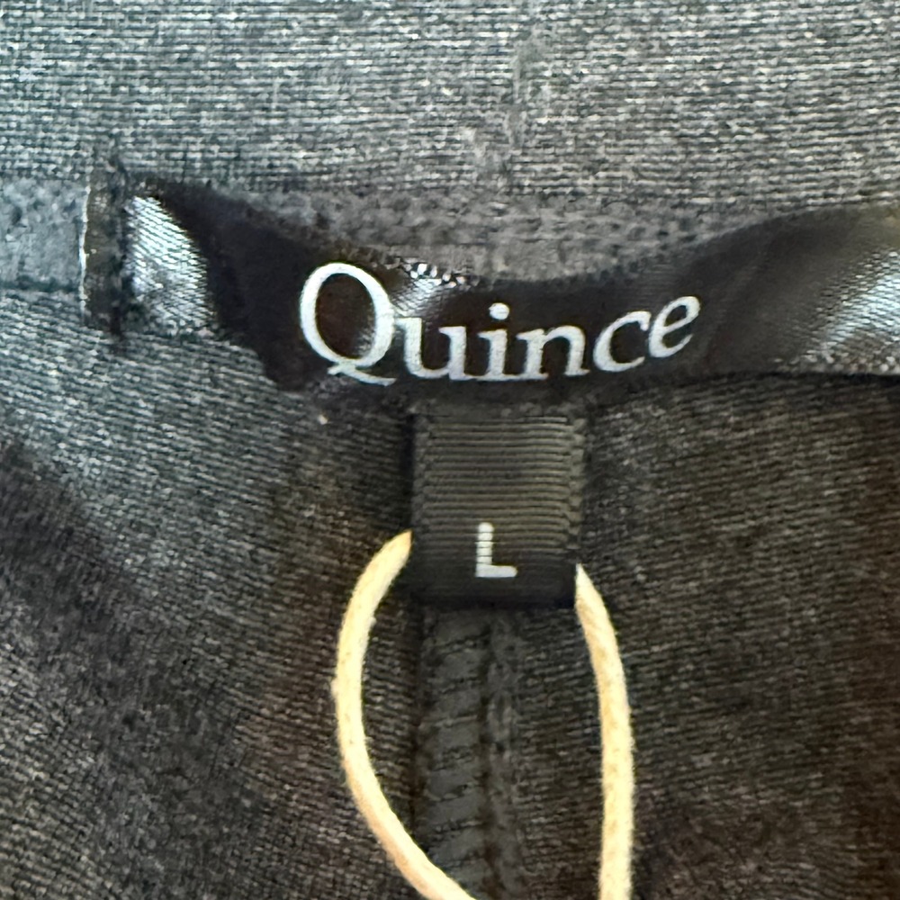 Quince Pants Women Large Tall Grey Ultra Stretch Ponte Straight Leg Charcoal NWT - Picture 6 of 15